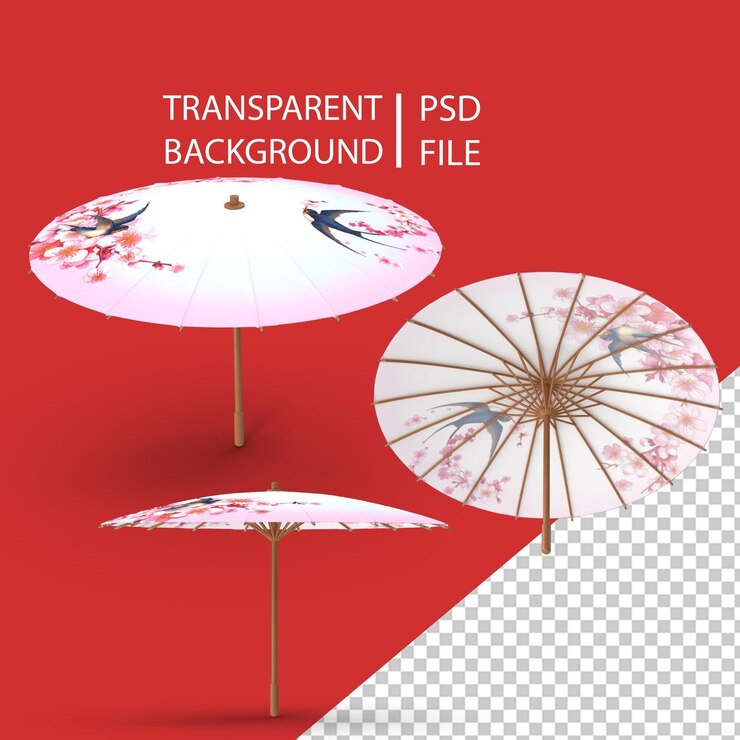 PSD 중국 전통 우산 png
