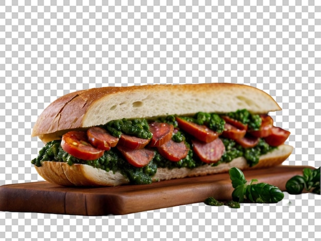 PSD traditional choirman argentina sandwich with chorizo a on transparent background