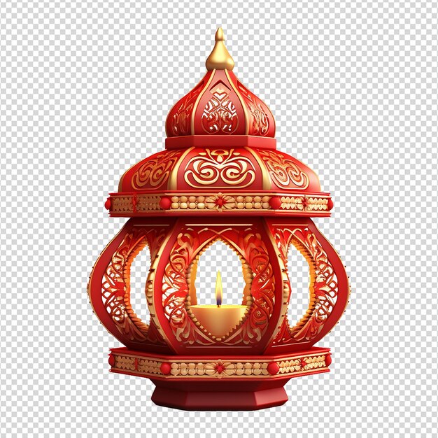 PSD traditional diwali lantern isolated on transparent background