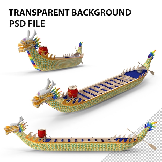 PSD 전통적인 드래곤 보트 png