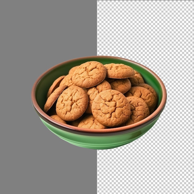투명한 배경에 고립 된 초록색 그 ⁇ 에 전통적인 네덜란드 오트밀 쿠키 페퍼노트 Png Psd