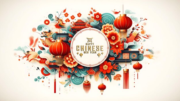 PSD traditional festive chinese new year 3d rendering background