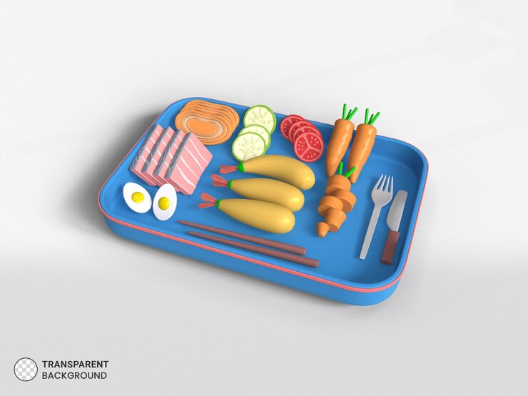 PSD traditional japanese bento food isolated 3d icon