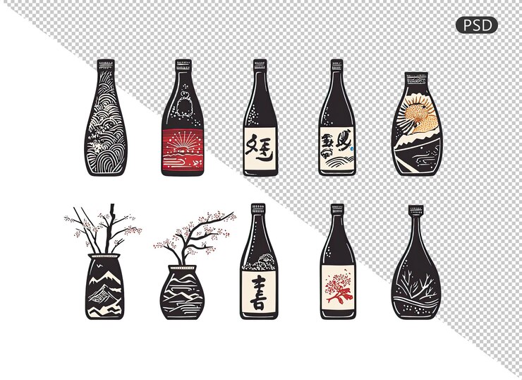 伝統的な日本のサケボトル