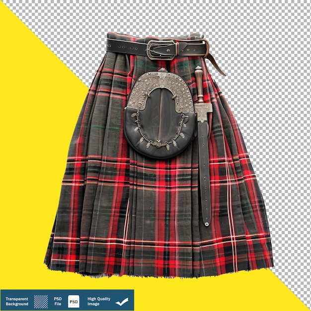 PSD sfondio trasparente tradizionale kilt png psd