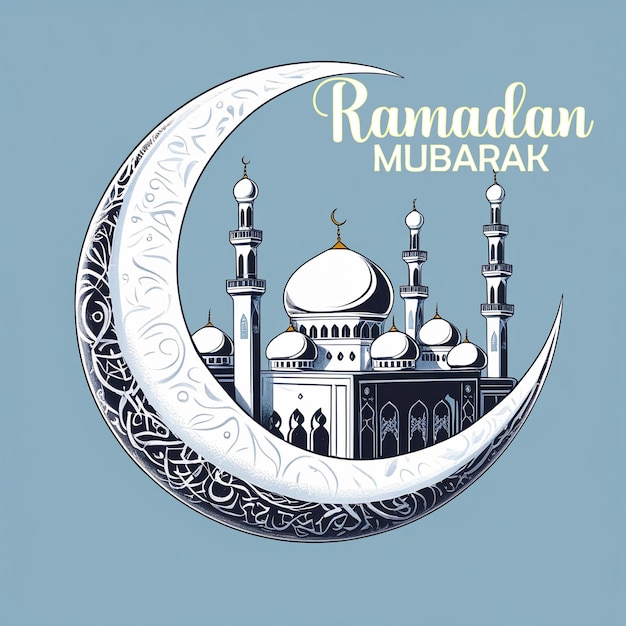 traditional lantern lamp with crescent moon ramadan kareem and eid mubarak greeting banner image