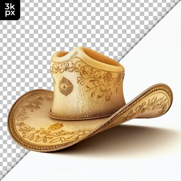 PSD traditional mariachi hat isolated on transparent background