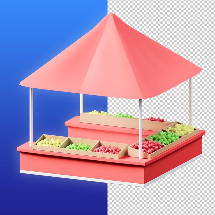 PSD традиционный рынок 3d иллюстрация