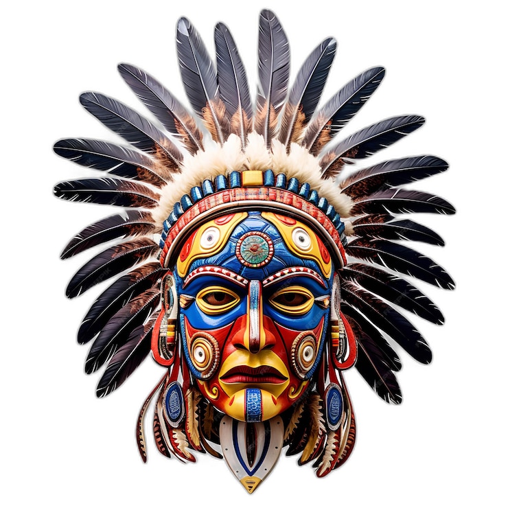 Premium PSD | Traditional mask of the indians of south america with ...