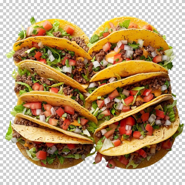 PSD tacos tradizionali messicani con carne e verdure tacos di pollo alla griglia isolati sullo sfondo