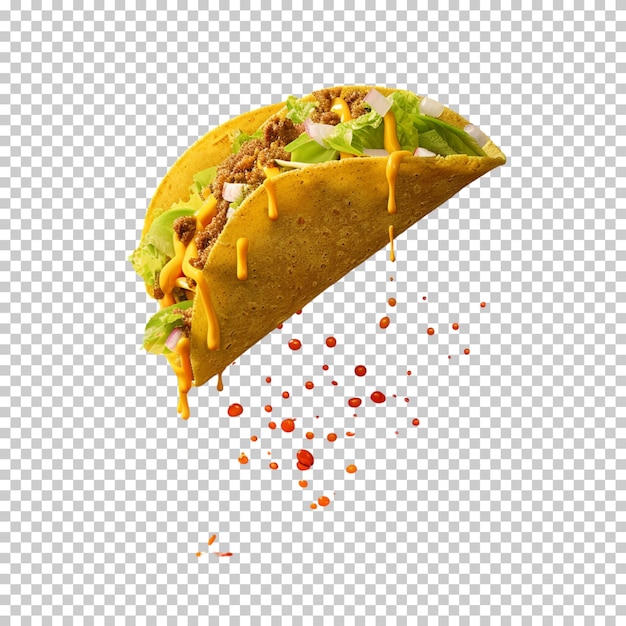 PSD traditional mexican tacos with meat and vegetables grilled chicken tacos isolated on background