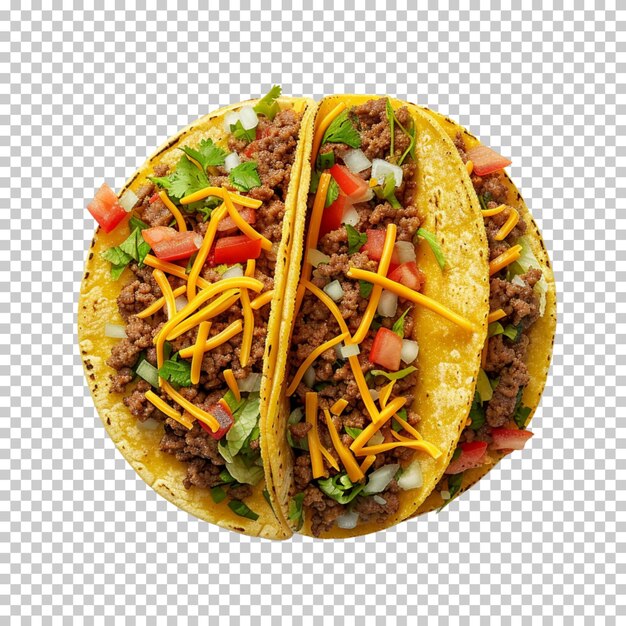 Traditional mexican tacos with meat and vegetables grilled chicken tacos isolated on background