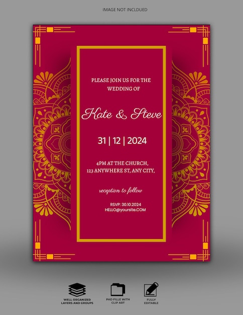 traditional minimalistic wedding invitation