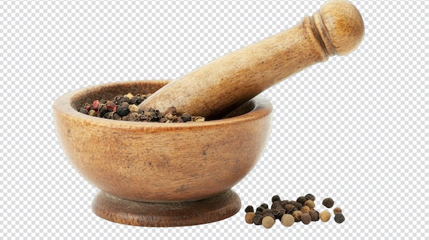 traditional mortar and pestle with spices ideal for culinary art and food preparation