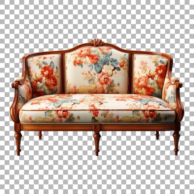 PSD traditional sofa on transparent background