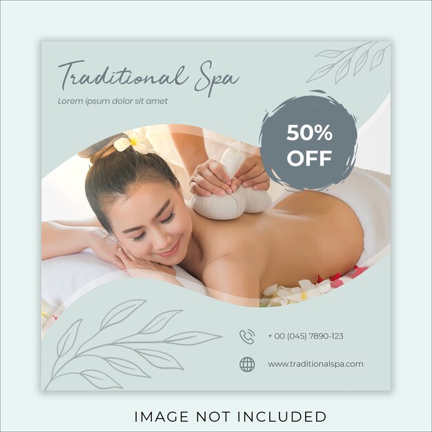 Traditional Spa social media banner template