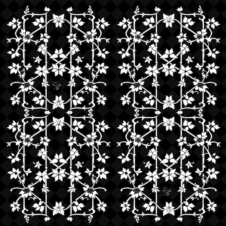 PSD traditional trellis made from pvc featuring english ivy and outline natural decorative design