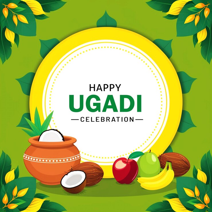 PSD traditional ugadi festival holiday background for the states of andhra pradesh