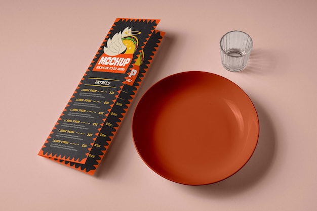 PSD traditioneel mexicaans eten restaurant menu mock-up ontwerp