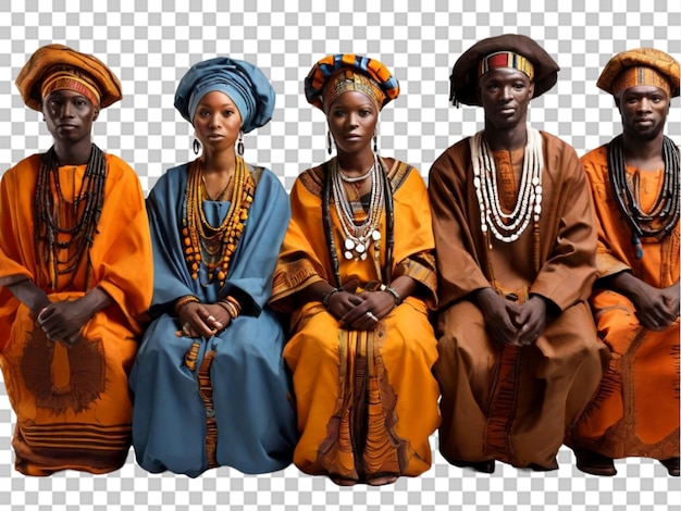 PSD traditionele kleding van afrika op een doorzichtige achtergrond
