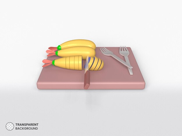 Tradycyjne japońskie jedzenie bento ikona na białym tle renderowania 3d ilustracja