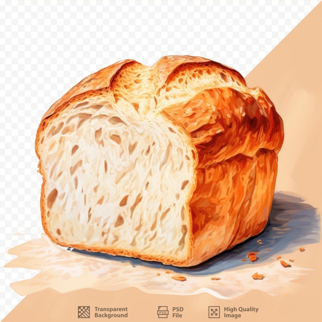 PSD tradycyjny bochenek chleba na izolowanym pastelowym przezroczystym tle