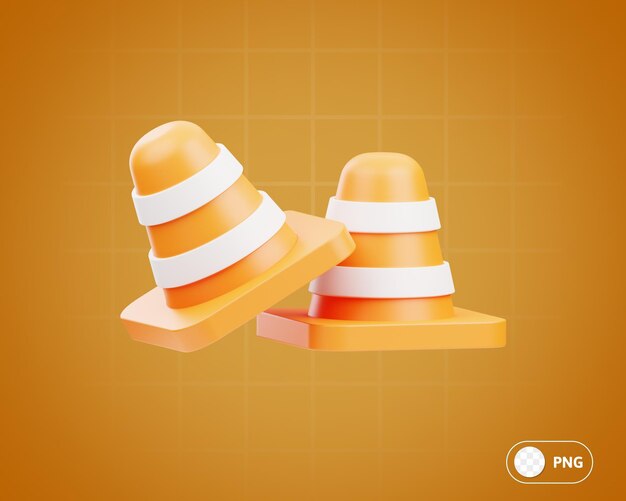 PSD traffic cone 3d illustration