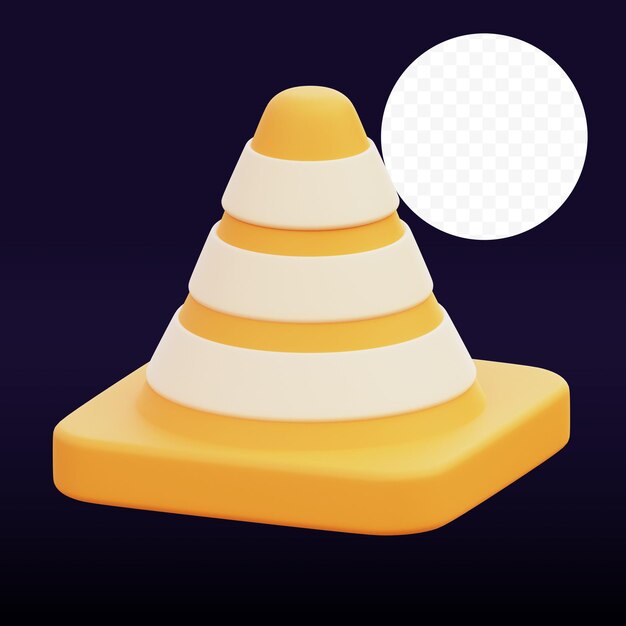 PSD traffic cone 3d illustration