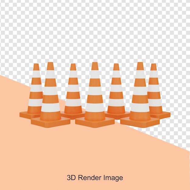 PSD rendering 3d del cono di traffico