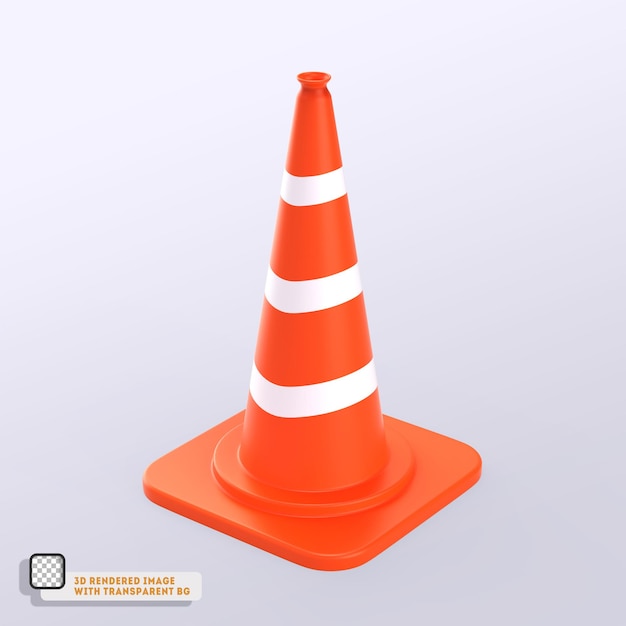 Traffic cone isolated 3d icon