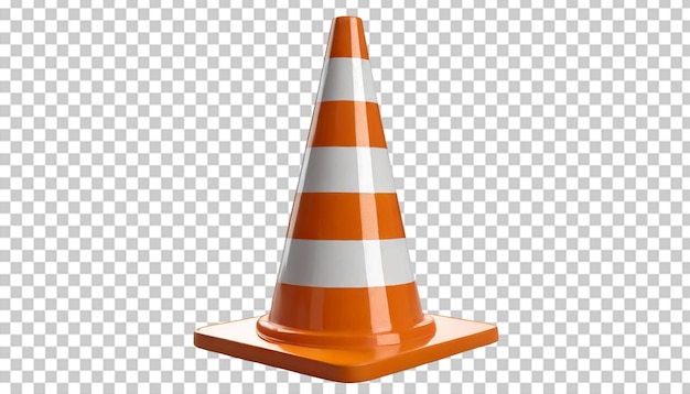 PSD traffic cone isolated on transparent background 3d render