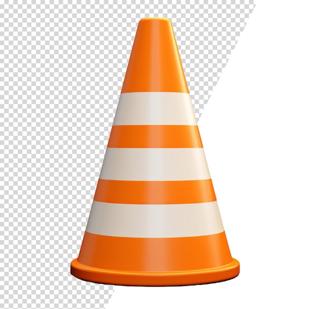 PSD traffic cone isolated on transparent background