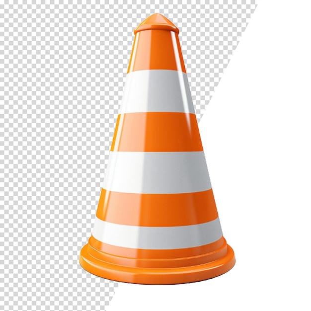 PSD traffic cone isolated on transparent background