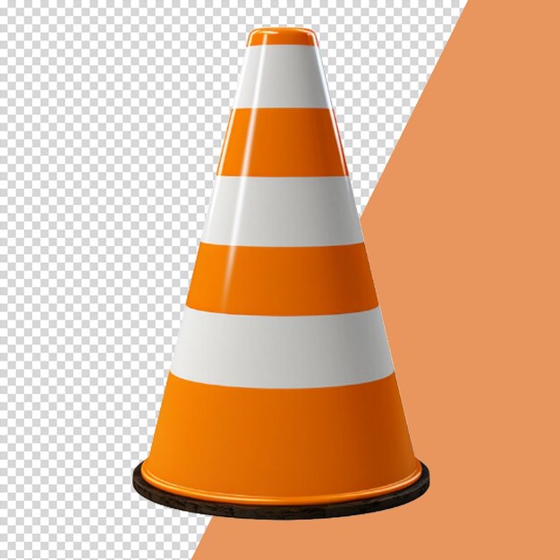 PSD traffic cone isolated on transparent background