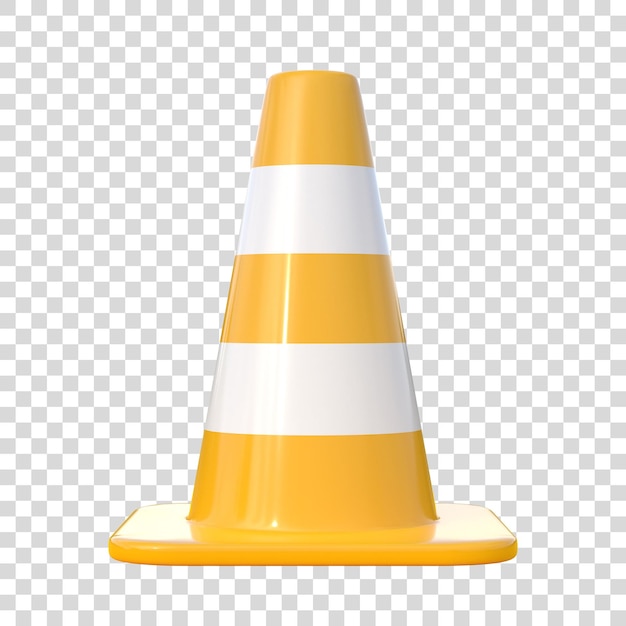 Traffic cone isolated on a white background 3d render illustration