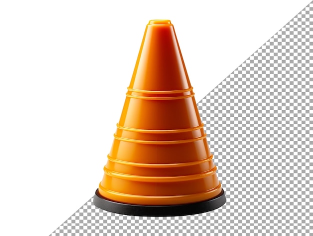 PSD traffic cone object with transparent background