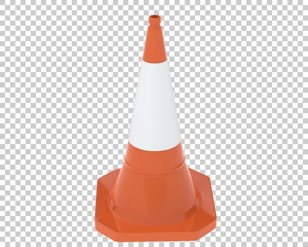 PSD traffic cone on transparent background 3d rendering illustration