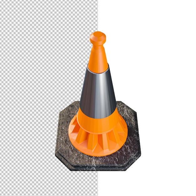 PSD traffic cones isolated illustration