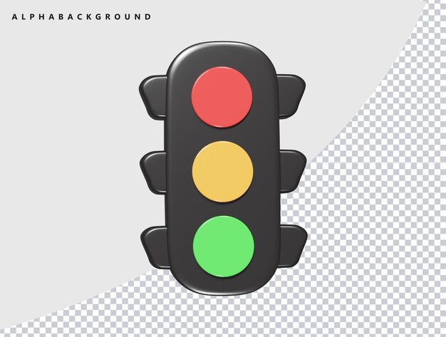 PSD traffic icon 3d render illustration