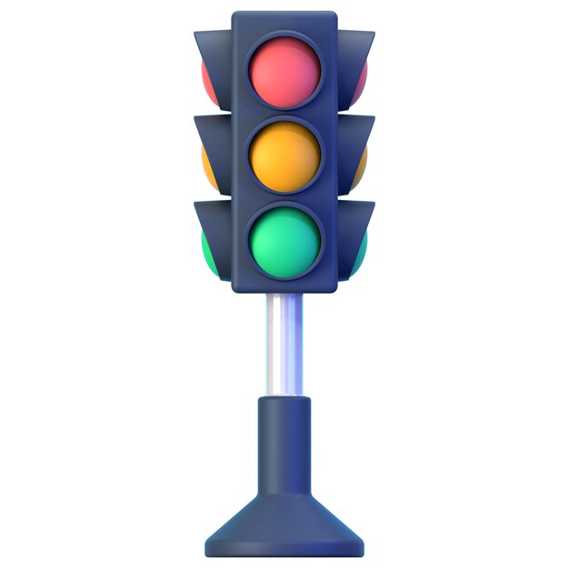 PSD traffic light 3d illustration icon pack element