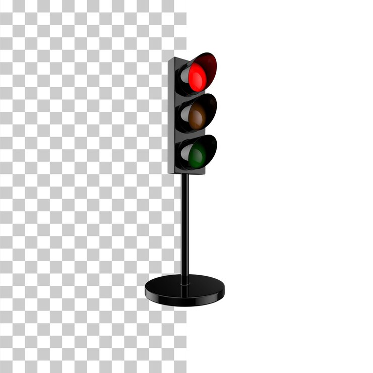 PSD traffic light isolated on transparent background