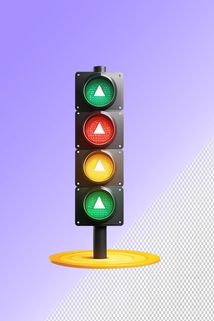 PSD a traffic light with a triangle on it