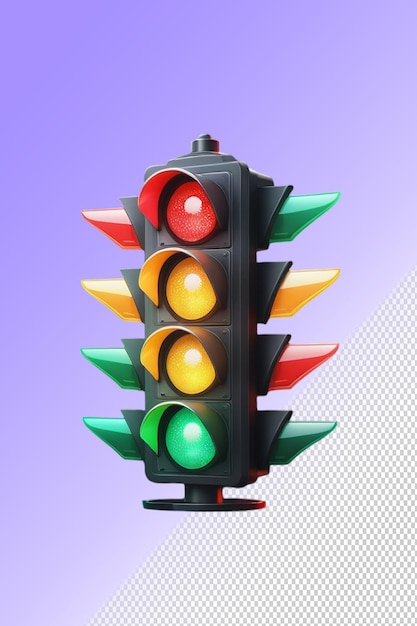 PSD a traffic light with a yellow and green light on it