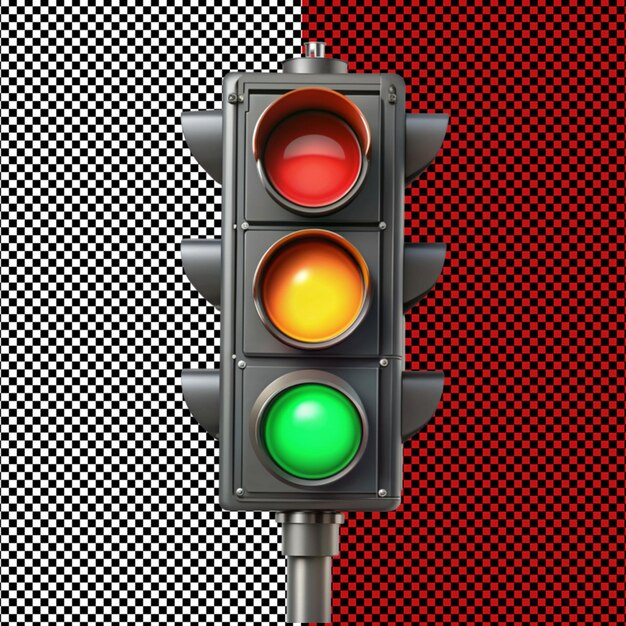 PSD traffic lights on transparent background