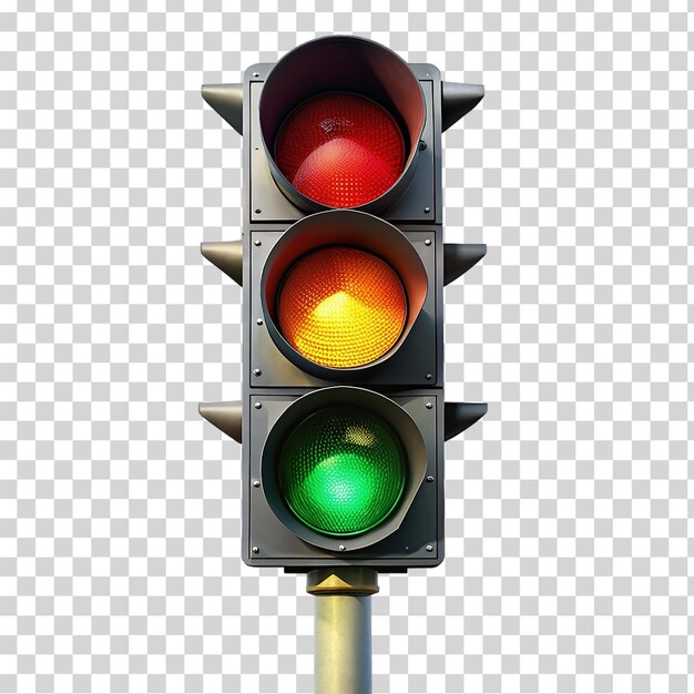 Traffic lights on transparent background