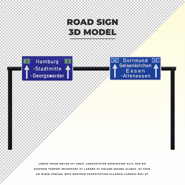 PSD traffic road sign