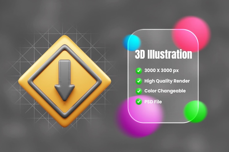 PSD traffic sign and symbol 3d icon or road sign 3d icon