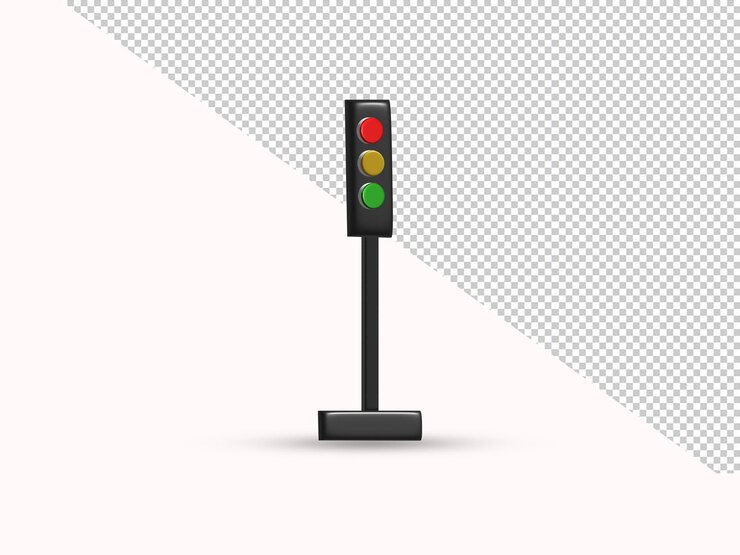 PSD traffic signal lights 3d render, traffic stop lights signals, traffic lights transparent