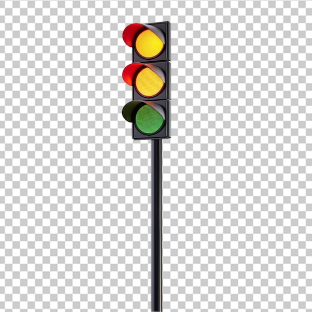 Traffic Signal on Transparent Background Ai Generated