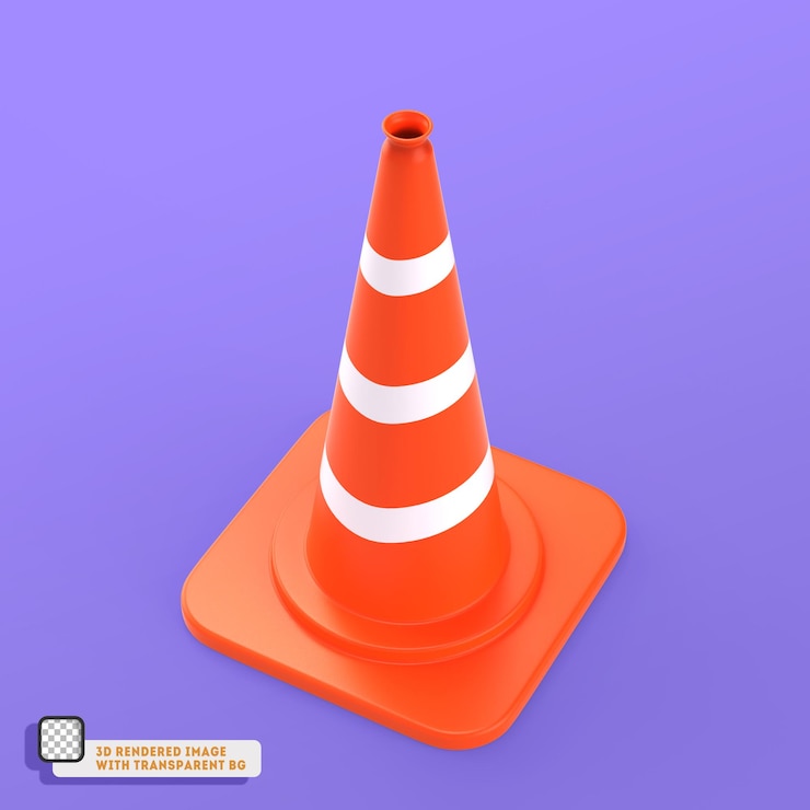PSD trafik konisi seti 3d simgeler